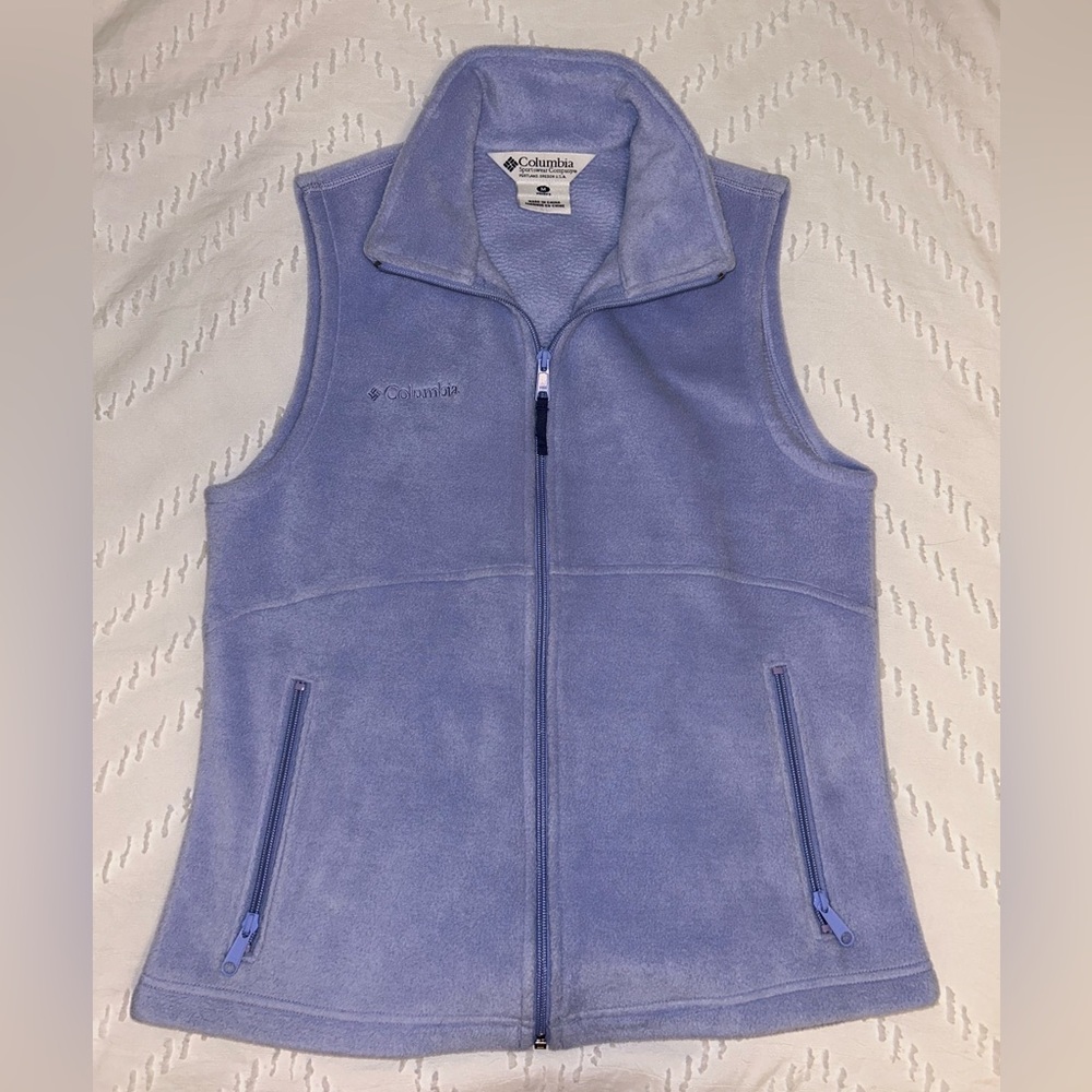 Columbia women’s lilac purple fleece sleeveless full zip vest size Medium